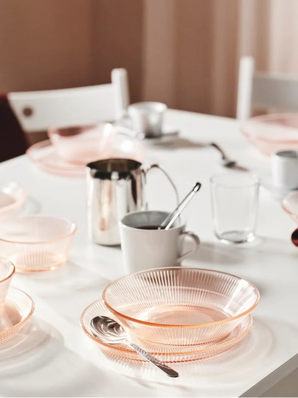 Pink Stripe Side Plates – Set of 4
